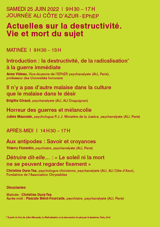 Affiche Journée ALI Côte d'Azur-EPhEP 25 juin 2022 - programme